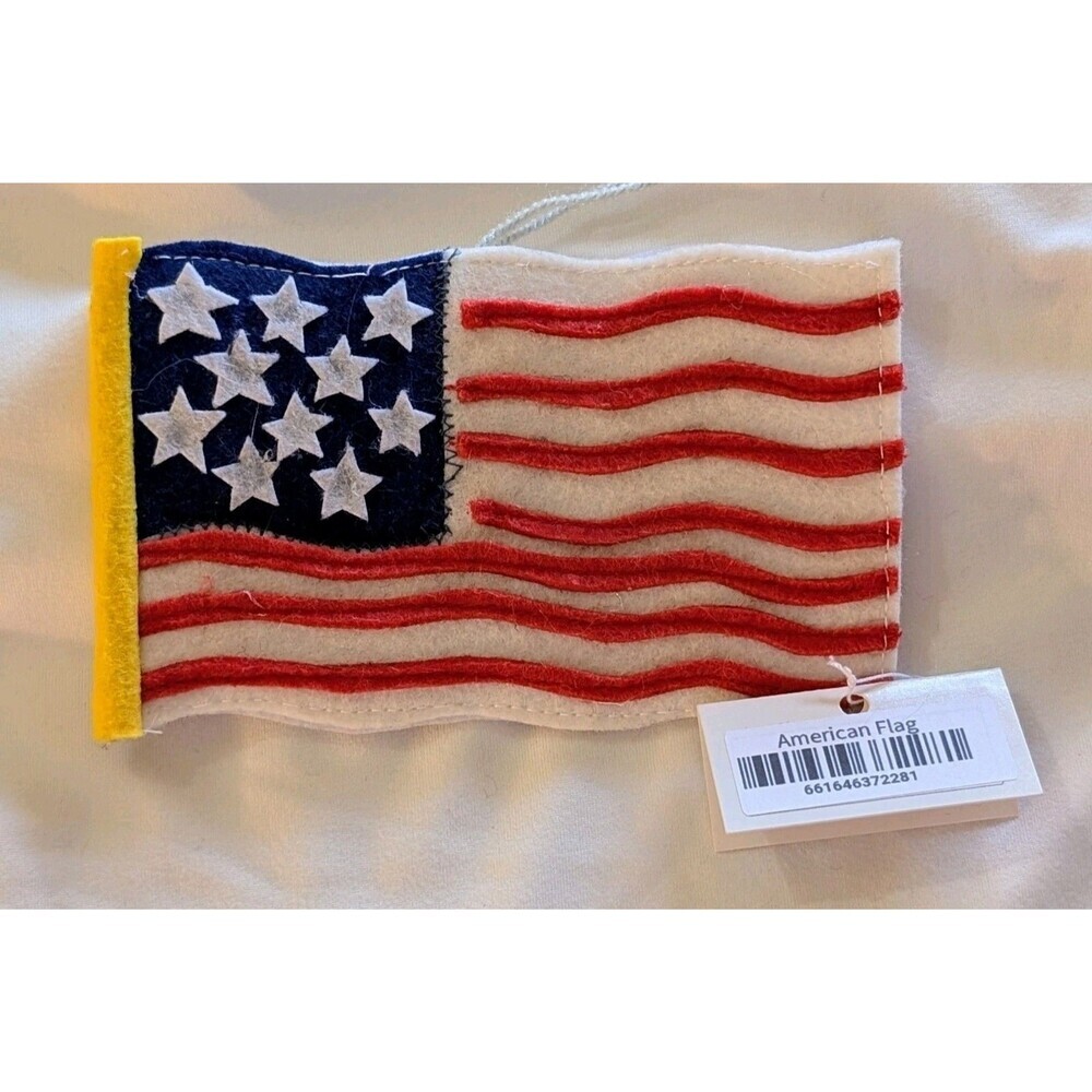 Silk Road Bazaar American Flag Felt Christmas Ornament Patriotic USA Decoration